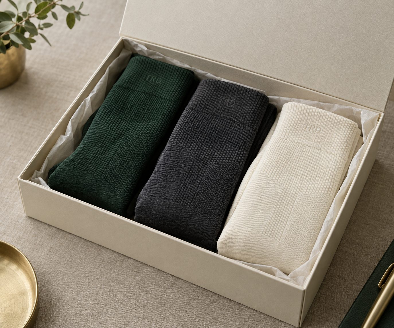 Premium dry fit compression socks in a gift box